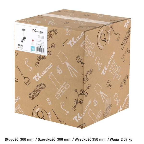 CONO BLACK LAMPA WISZĄCA 3 KOŁO S 10067