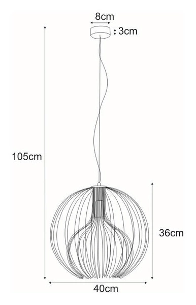 Lampa wisząca K-3405 CZARNY z serii TORI