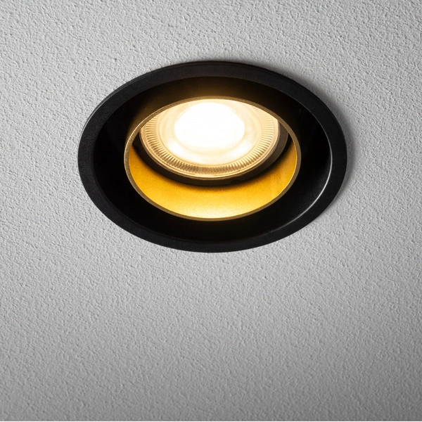 Regulowana lampa podtynkowa MONO SLIDE śr. 8,3cm GU10 | złoty/czarny 10800