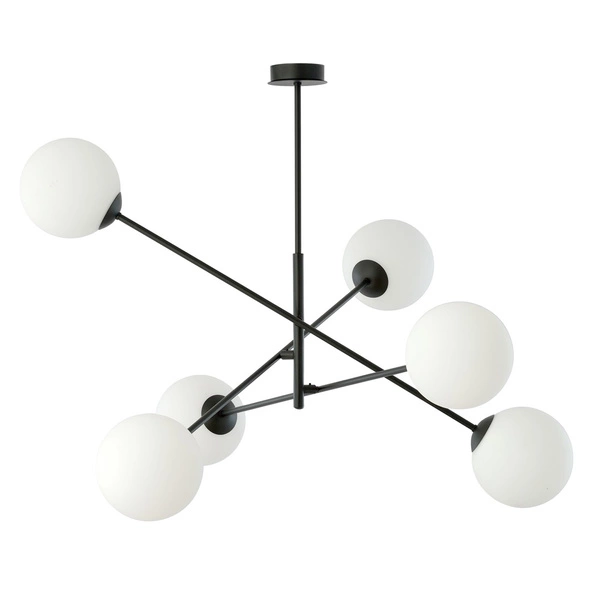 Lampa sufitowa Emibig LINEAR 6 Czarny/OPAL 1169/6