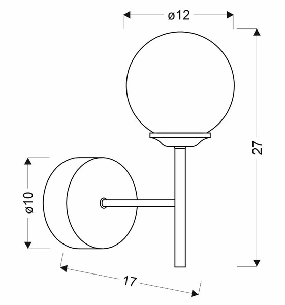 Nowoczesny kinkiet BEST 1xE14 chrom/miedz 21-67234