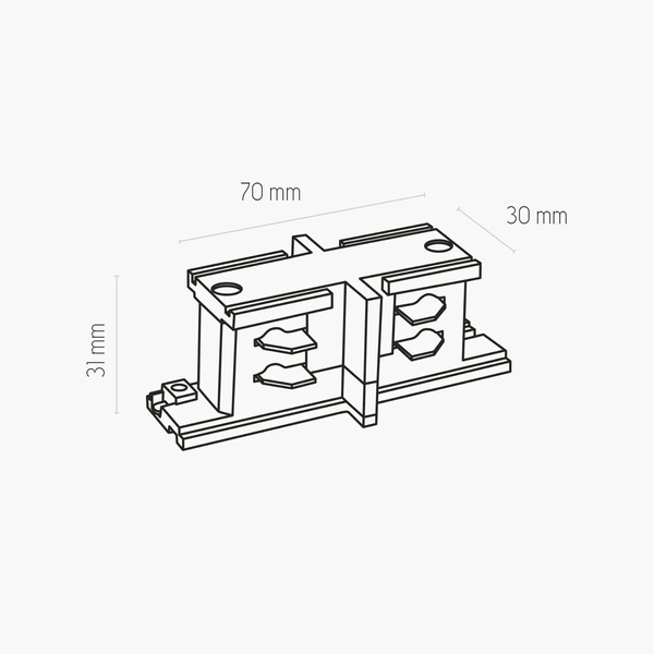 8030 ŁĄCZNIK PROSTY TRÓJOBWODOWY CZARNY