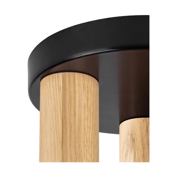 Lampa Sufitowa Notri 3xE27 Max.15W LED Dąb Olejowany/Czarny Metal 4037418100000