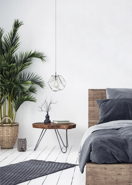 Lampa wisząca szklana do salonu śr.28 ROCK E27 40W | chrom