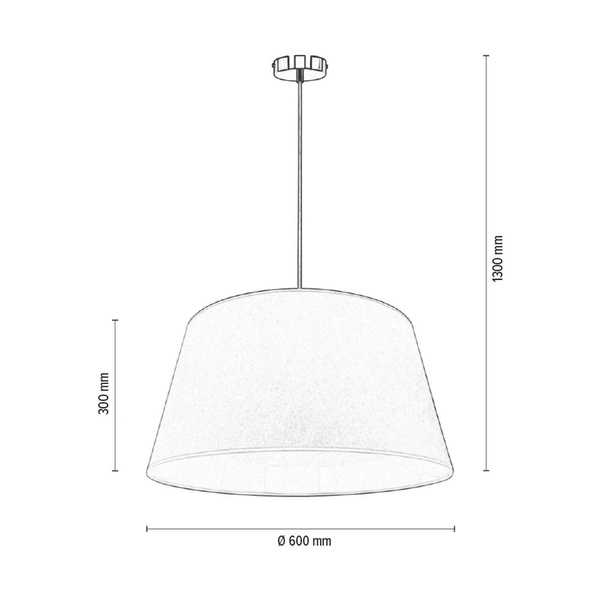 Lampa Wisząca Ora 1xE27 Maks. 40W Czarny Metal/Przezroczysty Kabel PCV/Klosz ze Złotej Tkaniny 96204123