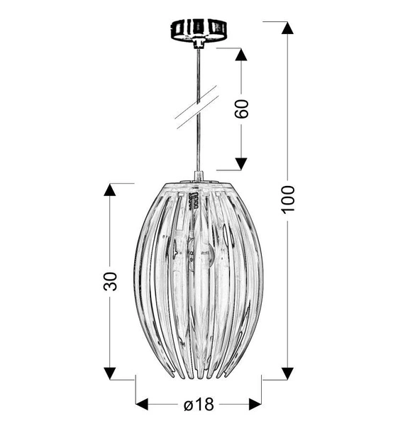 Lampa wisząca ABUKO MAŁA 31-55043 brązowa 1x60W E27