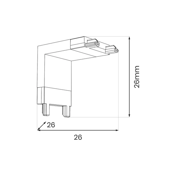 Slim Magnetic Track Narożnik Czarny dół L
