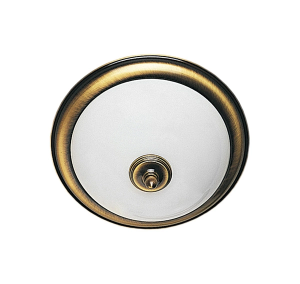 Klasyczny Plafon sufitowy PLAFON wys. 15cm 2xE14 11W IP20 | Mosiądz patynowany