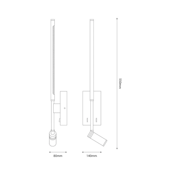 Kinkiet Torch Czarny 6W+3W 4000K