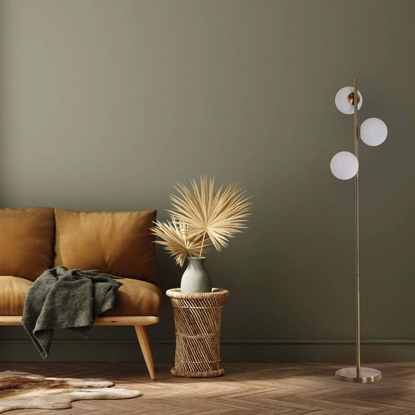 Złota lampa Dorado podłogowa 3 kule