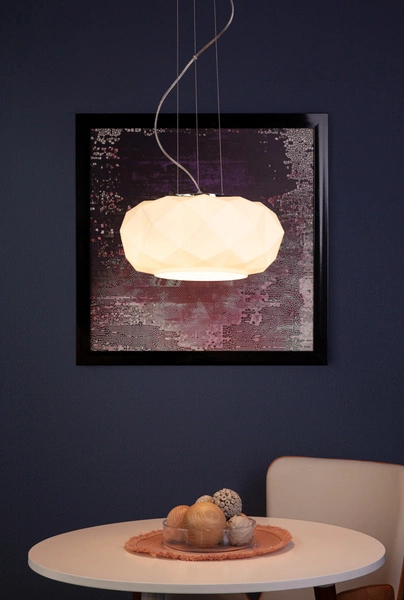 Lampa wisząca Terra 1xE27 maks. 60W chromowany metal/przezroczysty kabel PVC/białe szkło 9902102