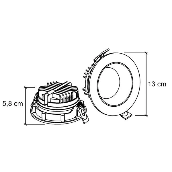 Lampa LED podtynkowa oczko śr, 13cm 15W 3000K 30° WLD MIRROR M | czarny