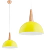 Lampa wisząca zwis ANJA drewno/żółty śr. 30cm