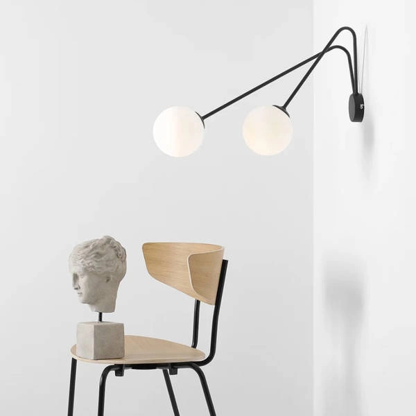 Aldex Nowoczesny Kinkiet HOLM 2 1082D1_L 2x E14 | czarny