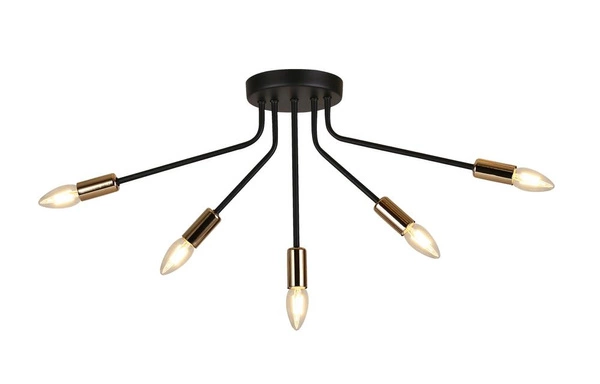 Lampa sufitowa TIARA 35-79268 czarno-złota 5x40W E14