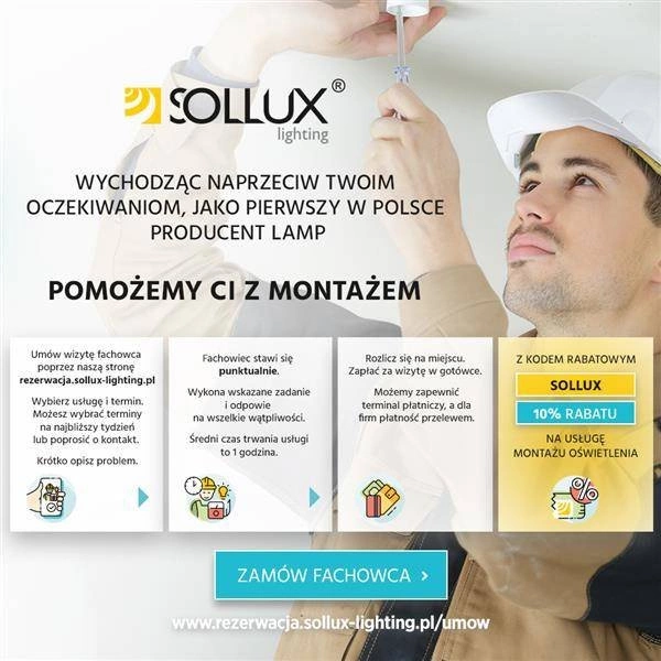 Duży plafon ARENA śr.55cm biały