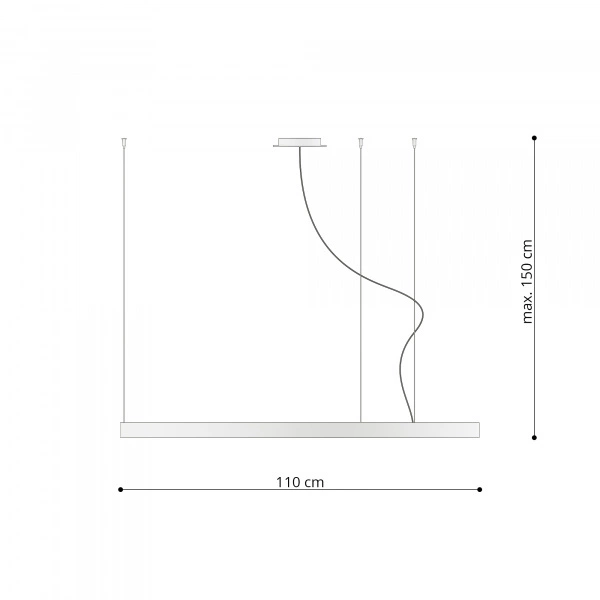 Nowoczesna lampa wisząca RIO 110 LED biała 70W barwa ciepła 3000K TH.104