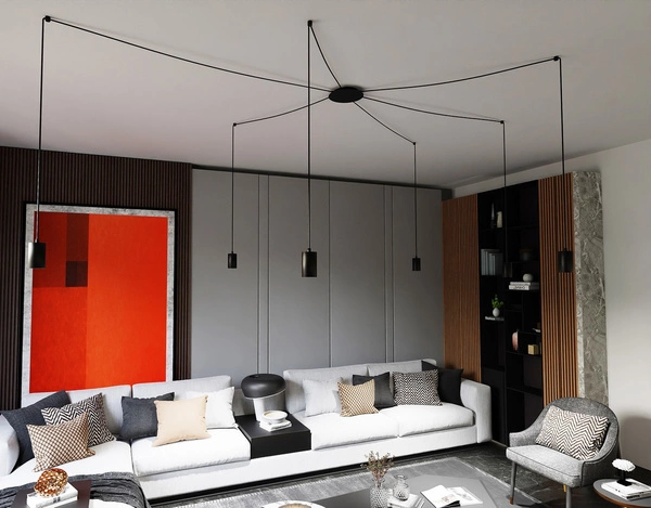 Lampa wisząca Emibig TRAKER 6 BL/Czarny 524/6