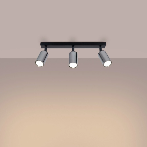 Plafon WINX 3 czarny/chrom