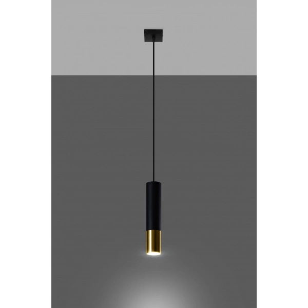Lampa wisząca LOOPEZ 1 SL.0952 czarny/złoty 1xGU10