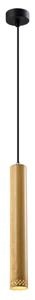 Lampa wisząca TUBO, 40 cm, 31-78599, czarny/drewno, 1x25W GU10