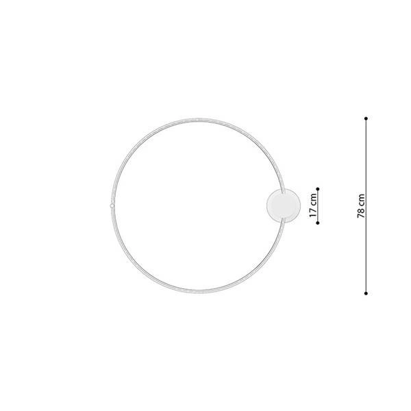 Nowoczesny plafon RIO 78, złoty, 50W LED, barwa ciepła 3000K, TH.224