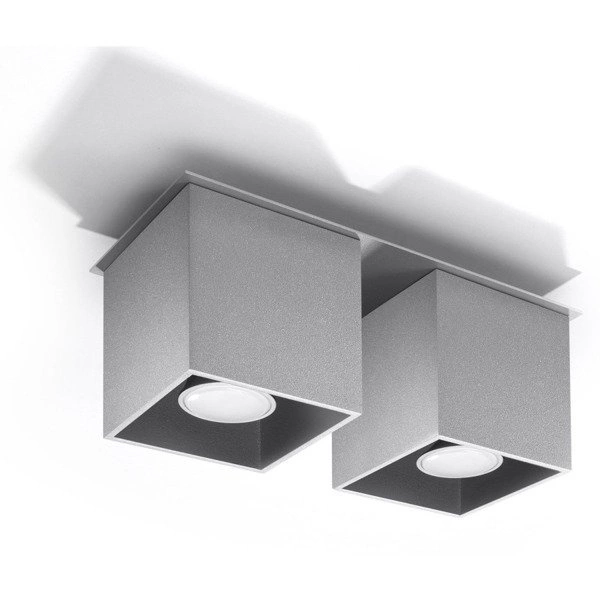 Plafon Sollux QUAD 2 Lampa sufitowa z Aluminium szary, SL.0064