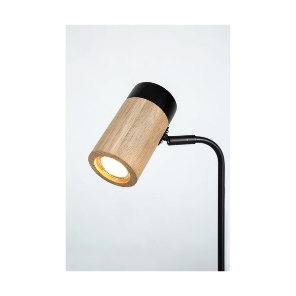 Lampa stołowa Annick w zestawie Kabel 1xLED GU10 5W Dąb olejowany/Czarny metal/Czarna tkanina 7419104