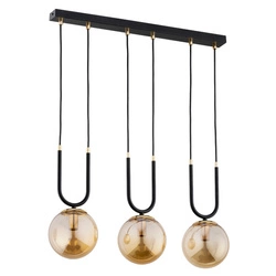 Lampa wisząca ALFA GEMMA MIX 150 CZARNO-ZŁOTA 3xE14 60cm | 62359