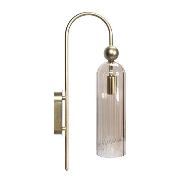 Lampa Dekoracyjna Ścienna Kinkiet Szklana AM204 1xE14 Złota Regina