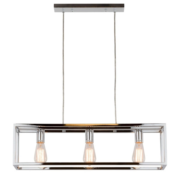 Lampa wisząca SIGALO dł. 73cm 3xE27 | chrom