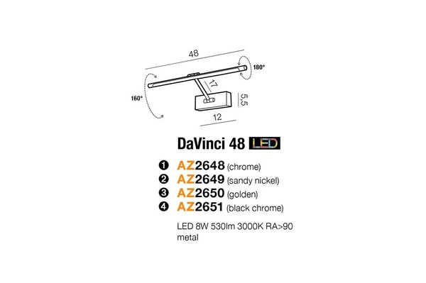 Azzardo DAVINCI 48 CHROME 2648