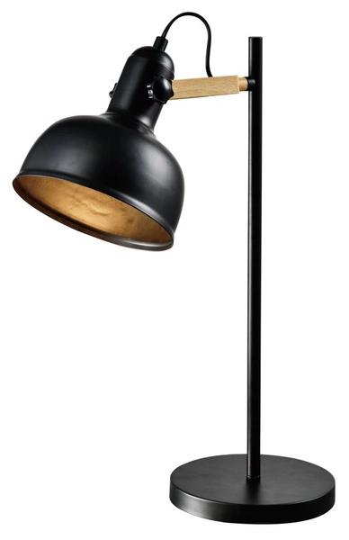 Lampa stołowa RENO, 41-80066, czarny/drewno, 1x40W E27