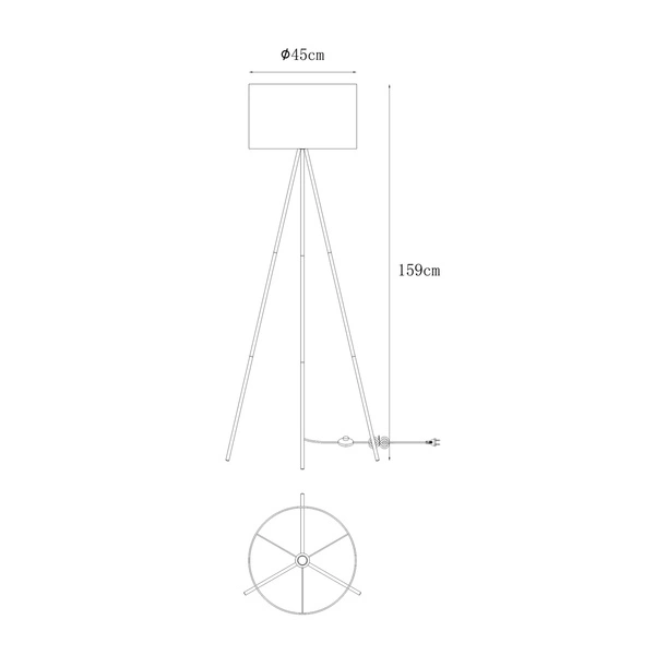A4001-BK CARA LAMPA PODŁOGOWA CZARNA/BLACK