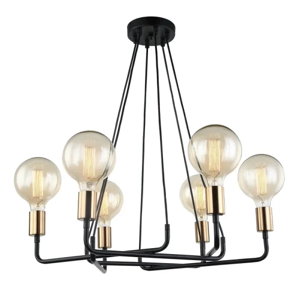 Lampa wisząca Betty śr. 59cm 6xE27 | brązowy