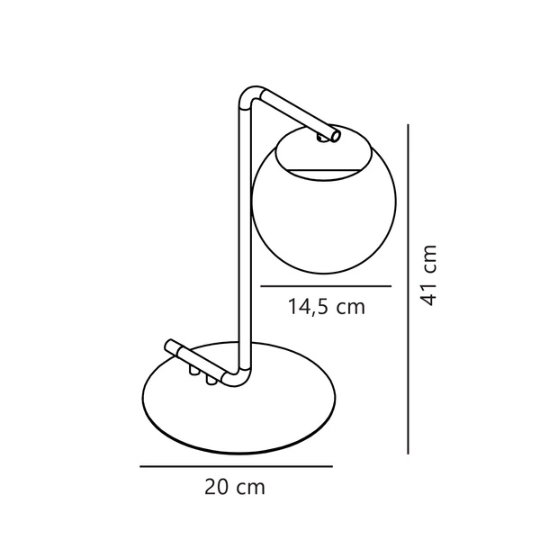 Lampa stołowa GRANT E14 40W Szkło | Czarny