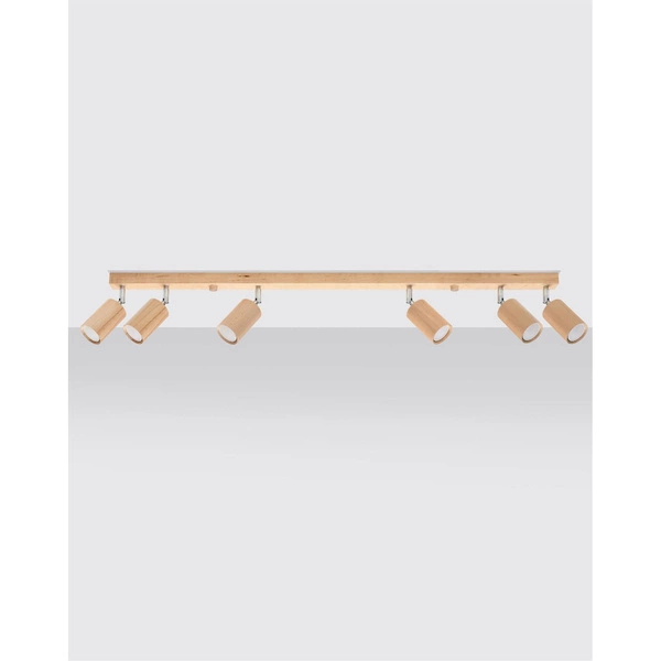 Lampa sufitowa (spot) BERG 6, SL.1043, naturalne drewno, 6x40W GU10