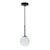 Lampa wisząca POMPEI, 15 cm, 31-09586, czarna z białym kloszem, 1x40W E27