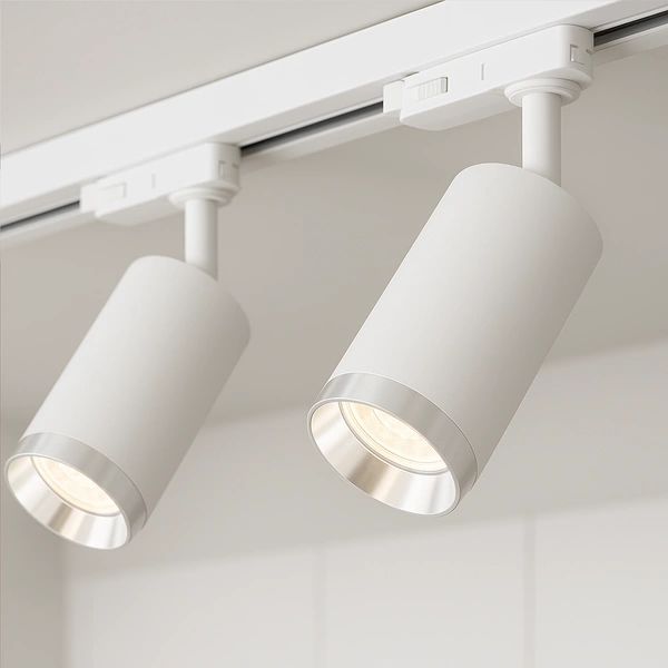 Oprawa Mica Track Biały + Chrom 1xGU10 - 3-obwodowy