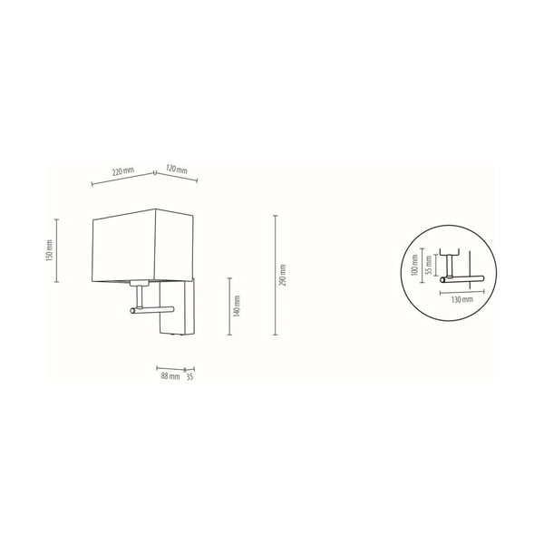 Sonar Kinkiet 1xE27 Max.25W Dąb Olejowany/Czarny/Biały + włącznik 5721974