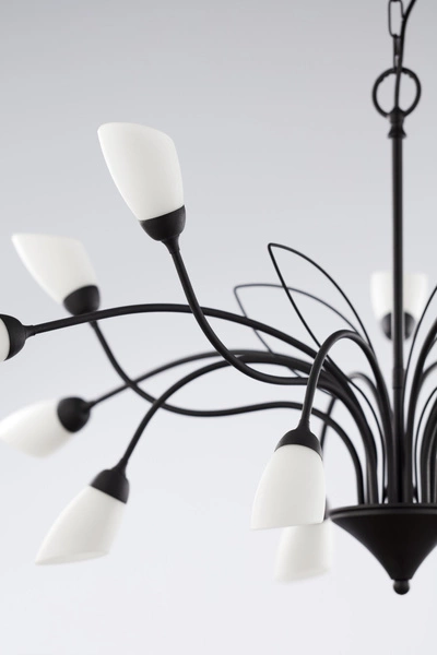 Klasyczny Żyrandol GLORIOSA wys. 165cm 15xG9 14W IP20 | czarny mat