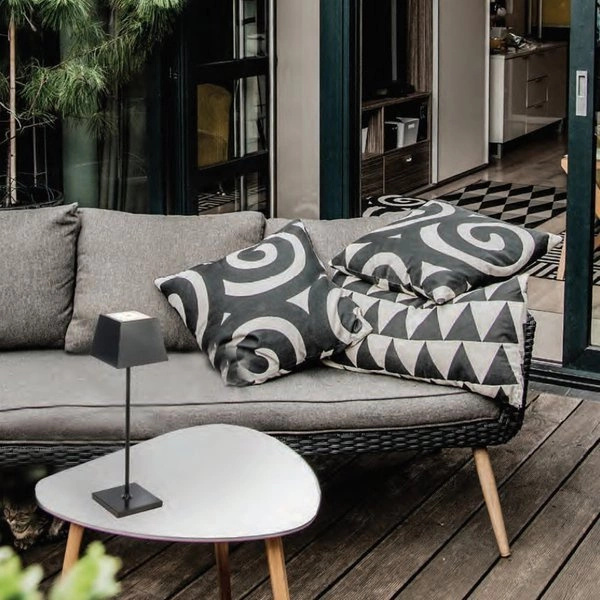 Lampka przenośna do domu i ogrodu MAHE LED CCT dotykowa IP54 | czarna 8398