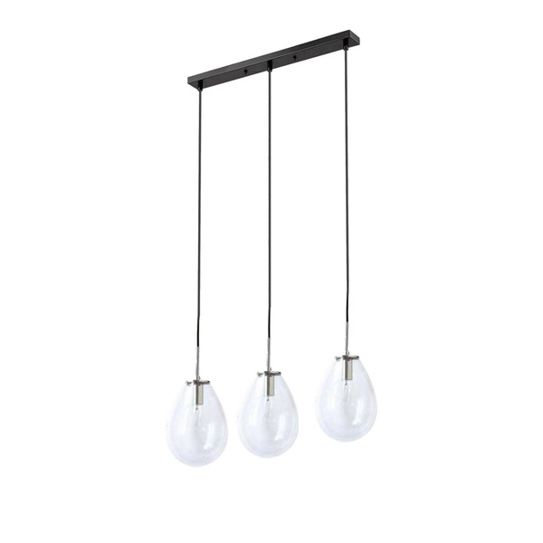 Lampa wisząca FONDI, czarny/chrom/transparentny, 3x40W E14