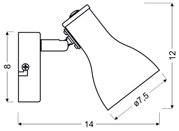 Kinkiet JULIE 1xE14 szary/chrom, 91-66619
