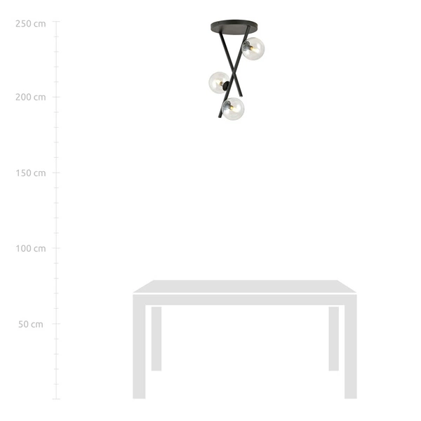 Lampa sufitowa Emibig RIVER 3 TRANSPARENT 1195/3