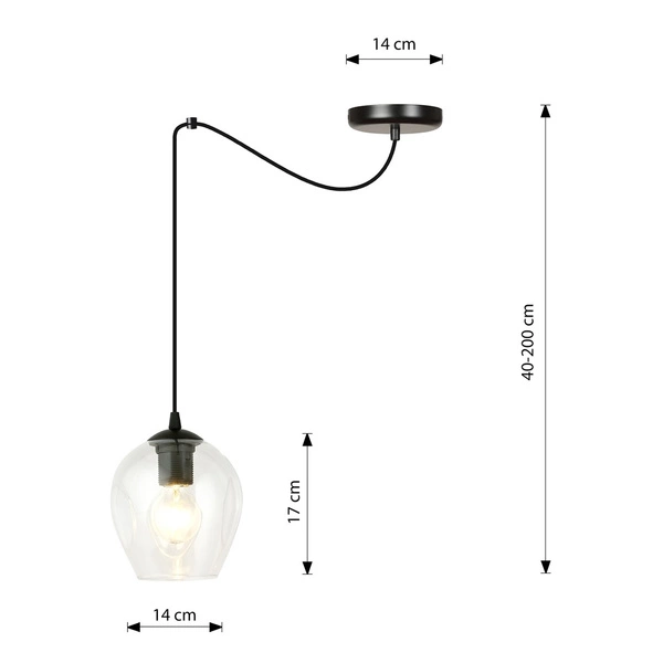 Lampa wisząca Emibig LEVEL 1 BL TRANSPARENT 756/1