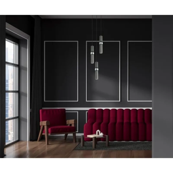 Lampa wisząca ISIDORA śr. 26cm 3xGU10 | szary