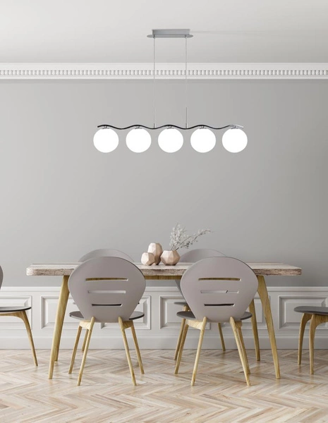 Lampa wisząca RAMON, 35-01429, chrom/biały, 5x40W G9