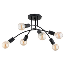 Lampa sufitowa ALFA LANTI CZARNA 6xE27 55cm | 63339
