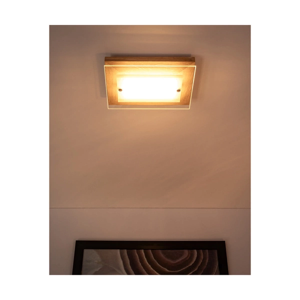 Lampa ścienna Finn w zestawie 1xLED 800lm 2700K 10W Dąb Olejowany/Chrom Metal/Szkło Biało-Przezroczyste 4022174